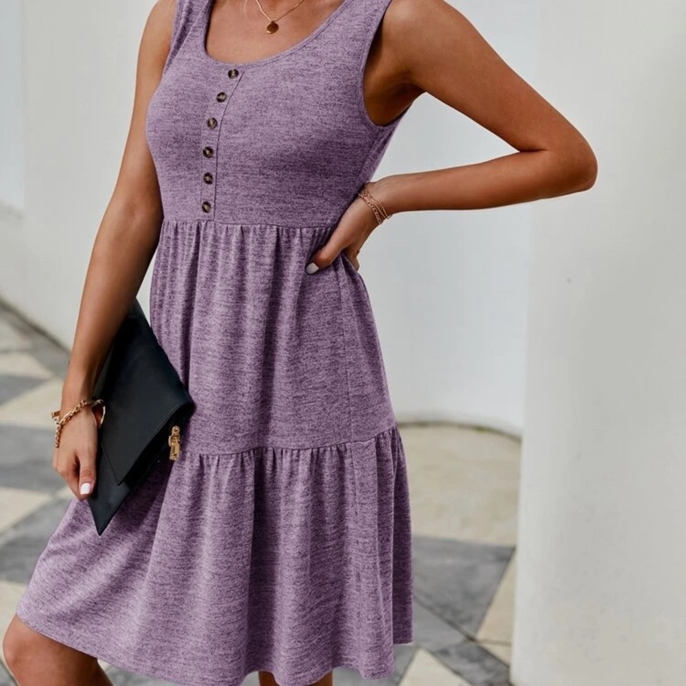 Shein medium purple tiered dress